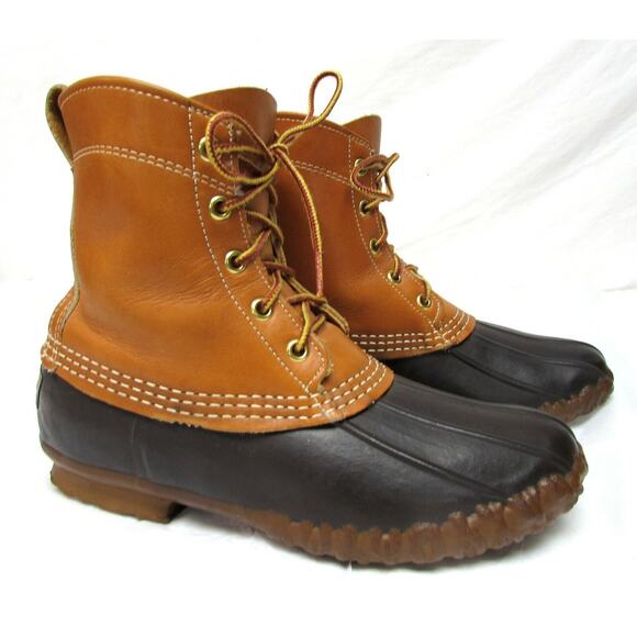 Vintage LL Bean Maine hunting shoe women's size 7 brown duck boots - Picture 1 of 12